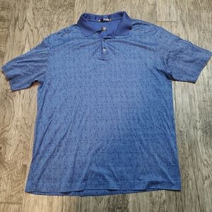 Tiger Woods 100% Cotton polo golf shirt blue pixel men's Size XL